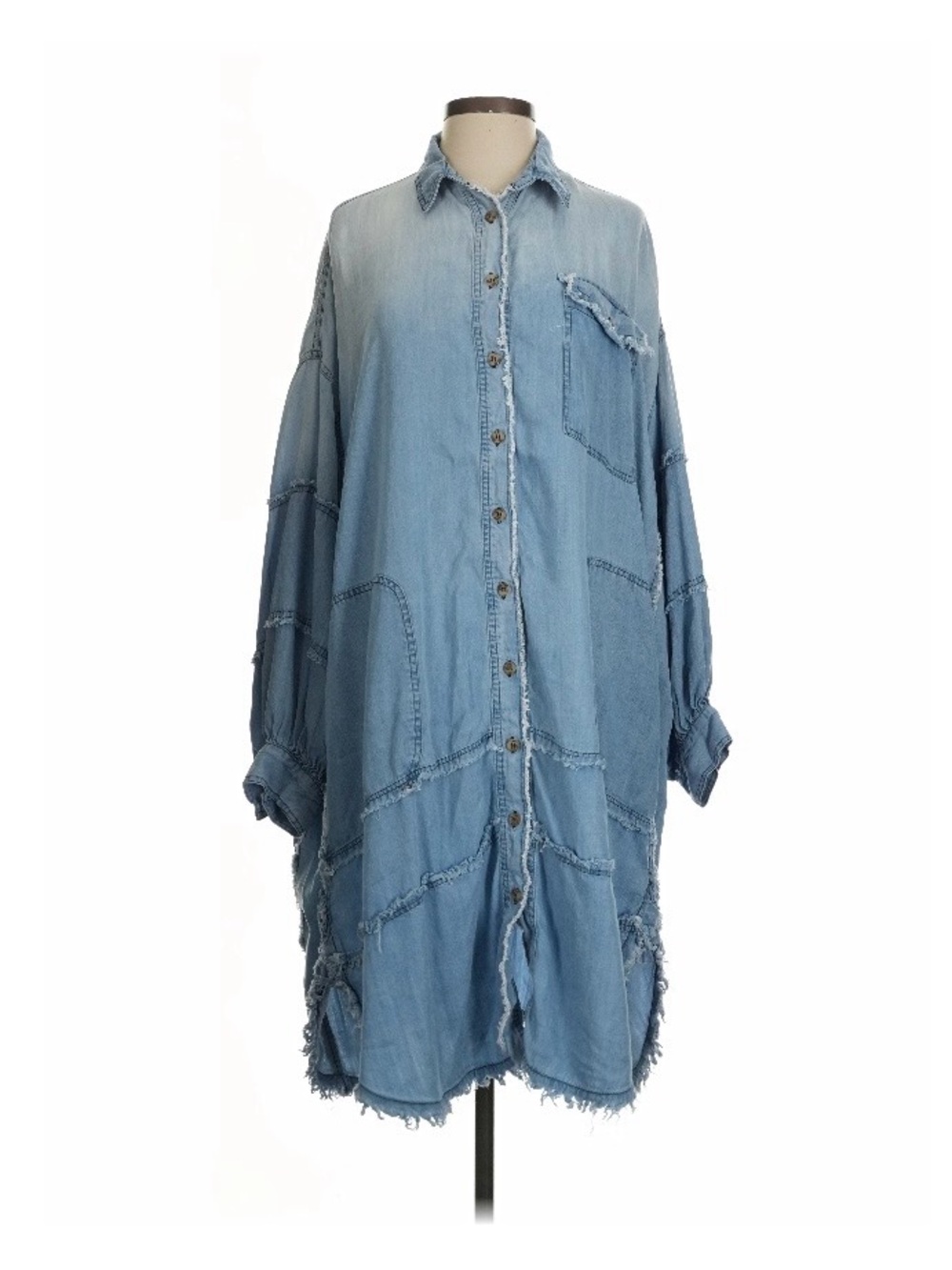 Easel Tencel dress with raw edge seaming. Oversized. Size Small